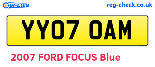 YY07OAM are the vehicle registration plates.