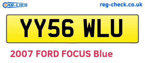 YY56WLU are the vehicle registration plates.