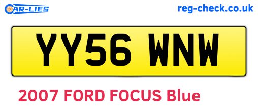 YY56WNW are the vehicle registration plates.