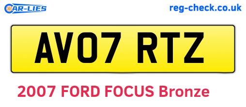 AV07RTZ are the vehicle registration plates.