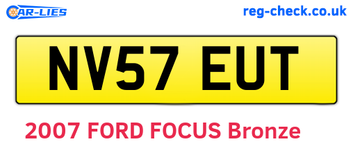 NV57EUT are the vehicle registration plates.