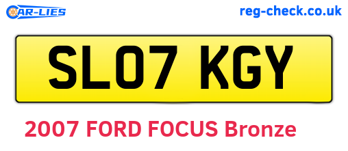 SL07KGY are the vehicle registration plates.