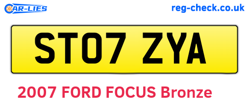 ST07ZYA are the vehicle registration plates.
