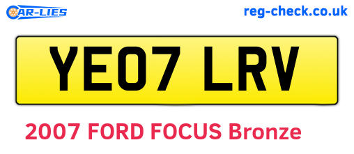 YE07LRV are the vehicle registration plates.