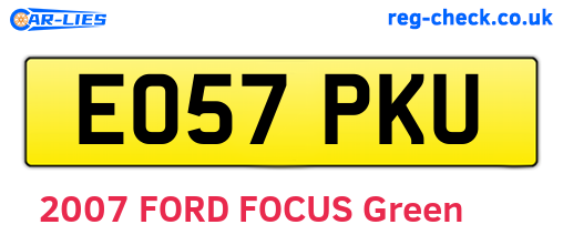 EO57PKU are the vehicle registration plates.