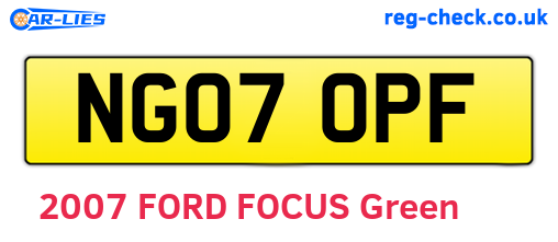 NG07OPF are the vehicle registration plates.