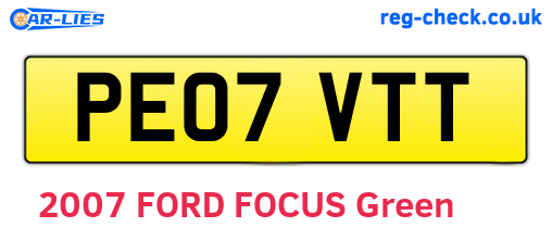 PE07VTT are the vehicle registration plates.
