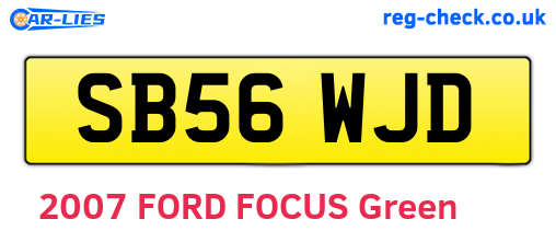 SB56WJD are the vehicle registration plates.