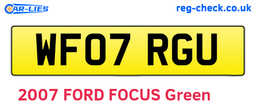 WF07RGU are the vehicle registration plates.