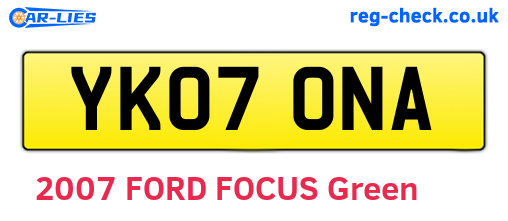 YK07ONA are the vehicle registration plates.
