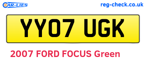 YY07UGK are the vehicle registration plates.