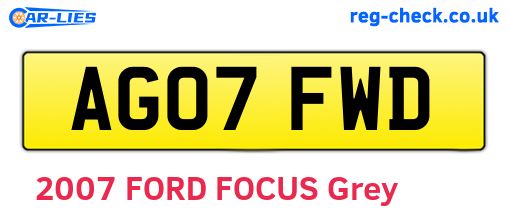 AG07FWD are the vehicle registration plates.