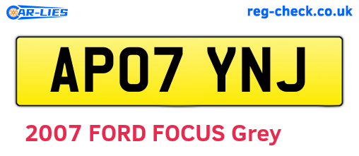 AP07YNJ are the vehicle registration plates.