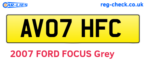 AV07HFC are the vehicle registration plates.