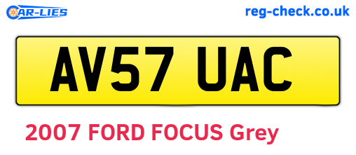 AV57UAC are the vehicle registration plates.