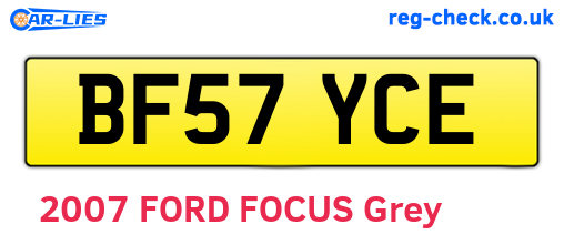 BF57YCE are the vehicle registration plates.