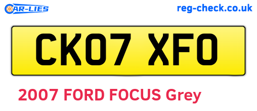 CK07XFO are the vehicle registration plates.