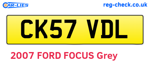 CK57VDL are the vehicle registration plates.