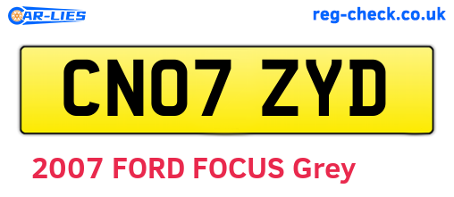 CN07ZYD are the vehicle registration plates.
