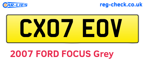 CX07EOV are the vehicle registration plates.