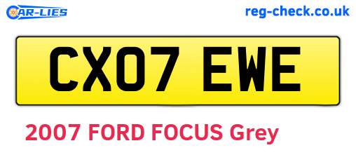 CX07EWE are the vehicle registration plates.