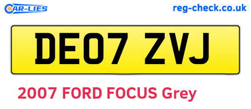 DE07ZVJ are the vehicle registration plates.