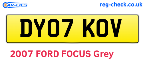 DY07KOV are the vehicle registration plates.