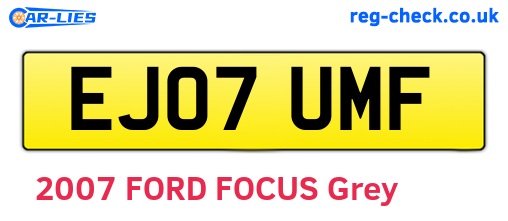 EJ07UMF are the vehicle registration plates.