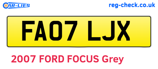 FA07LJX are the vehicle registration plates.