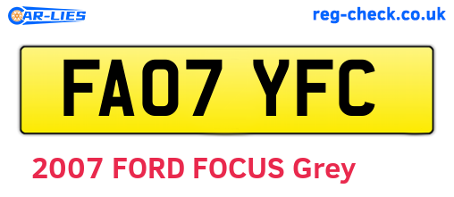 FA07YFC are the vehicle registration plates.