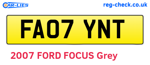 FA07YNT are the vehicle registration plates.