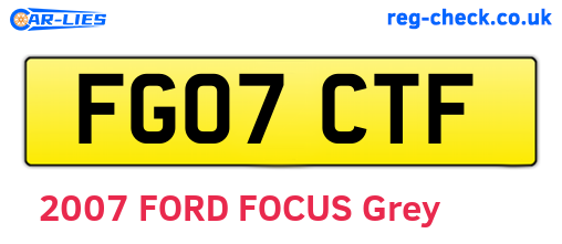 FG07CTF are the vehicle registration plates.