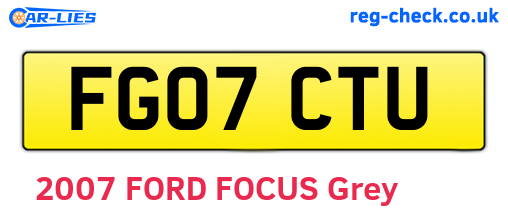 FG07CTU are the vehicle registration plates.