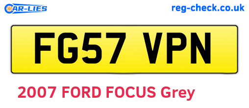 FG57VPN are the vehicle registration plates.