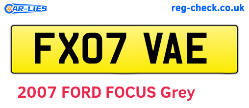 FX07VAE are the vehicle registration plates.