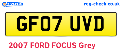 GF07UVD are the vehicle registration plates.