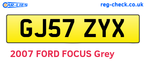 GJ57ZYX are the vehicle registration plates.