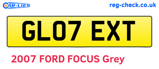 GL07EXT are the vehicle registration plates.