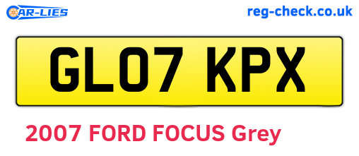 GL07KPX are the vehicle registration plates.