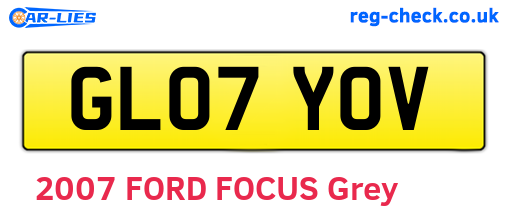 GL07YOV are the vehicle registration plates.