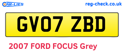 GV07ZBD are the vehicle registration plates.