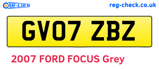 GV07ZBZ are the vehicle registration plates.