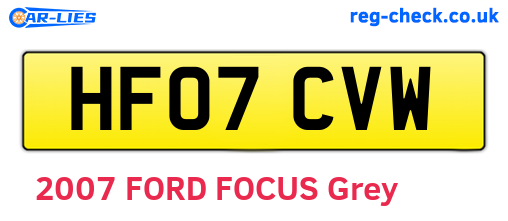 HF07CVW are the vehicle registration plates.