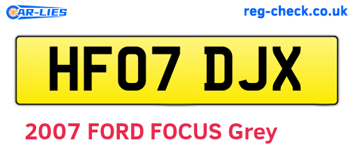 HF07DJX are the vehicle registration plates.