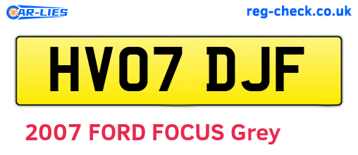 HV07DJF are the vehicle registration plates.