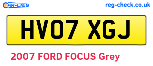 HV07XGJ are the vehicle registration plates.