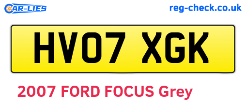 HV07XGK are the vehicle registration plates.
