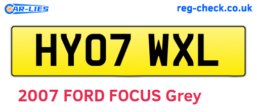 HY07WXL are the vehicle registration plates.