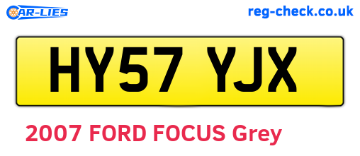 HY57YJX are the vehicle registration plates.