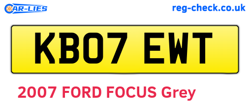 KB07EWT are the vehicle registration plates.